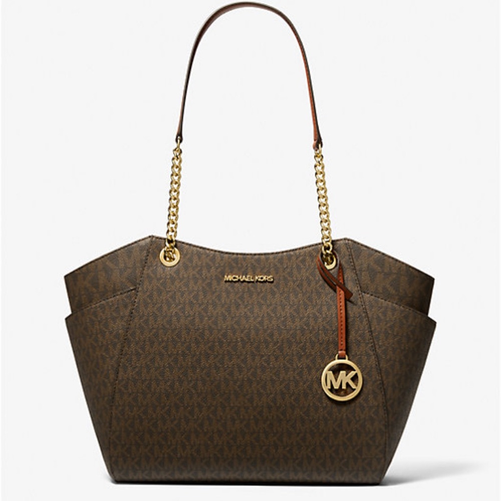 Michael Kors Signature Brown Tote with Gold Accents